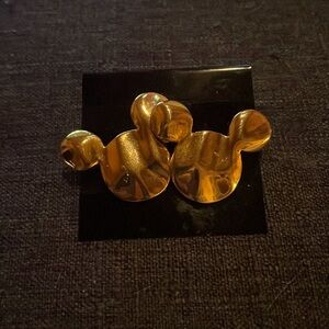 Vintage Gold Mickey Mouse Shaped Earrings